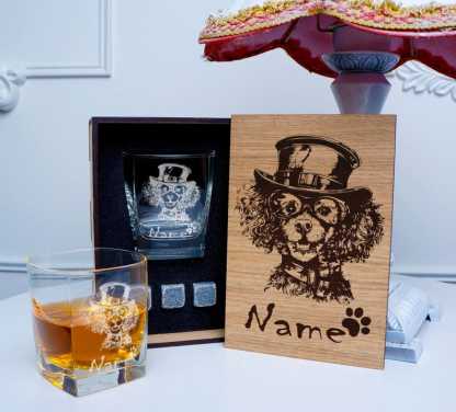 Personalized Pet Portrait Whiskey Rock Glass Box Set
