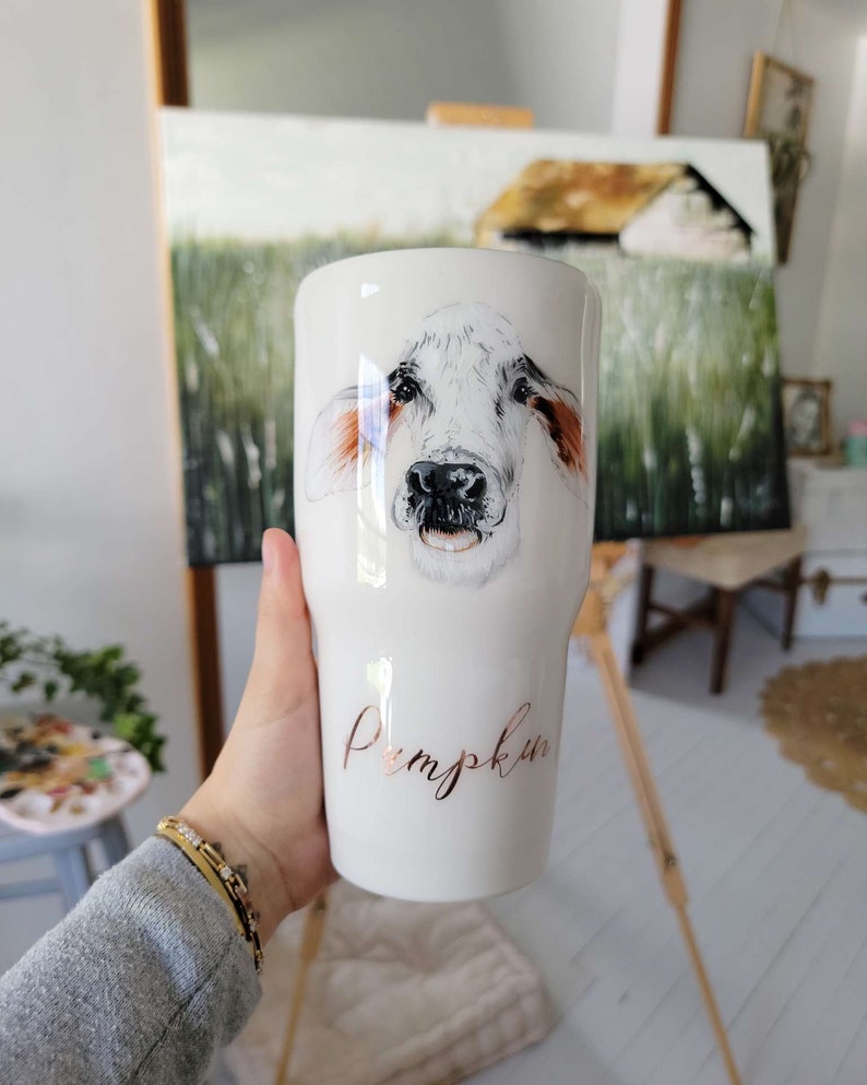 Personalized Hand Painted Pet Portrait Tumblers