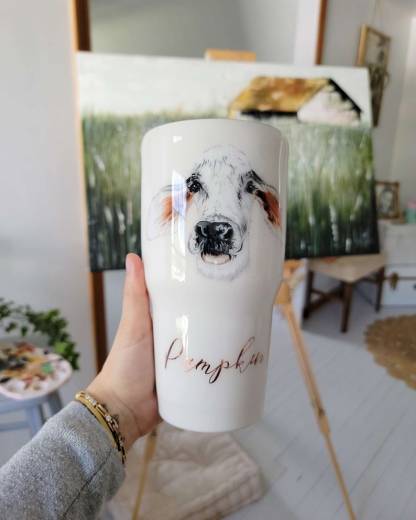 Personalized Hand Painted Pet Portrait Tumblers