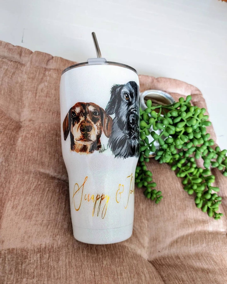 Personalized Hand Painted Pet Portrait Tumblers