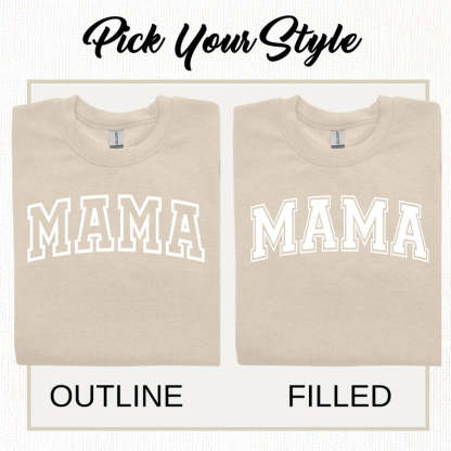 Mama Keepsake Sweatshirt with Puff Lettering, Personalized Kid Names on Sleeve, Mama Sweater, New Mom Gift-ilovevango