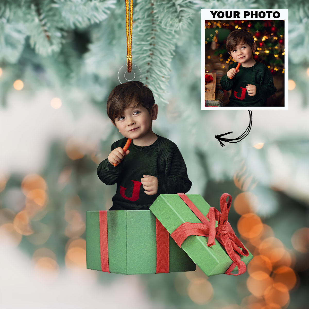 Customized Photo Ornament Christmas Gift - Personalized Photo Mica Ornament - Christmas Gift