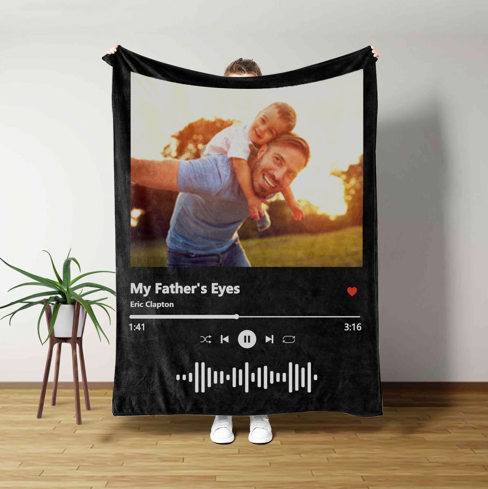 Custom Music Blanket Photo Starlight Blanket, Music Blanket, Gift For Dad-ilovevango