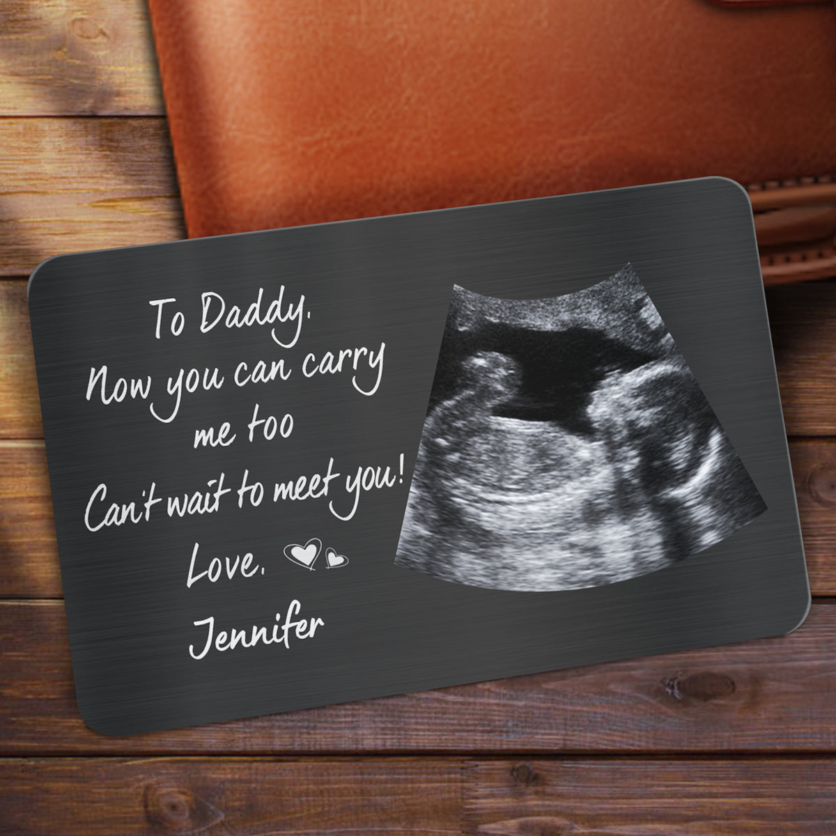 Custom Photo Now You Can Carry Me Too - Gift For Dad, Father, New Parents - Personalized Aluminum Wallet Card-ilovevango