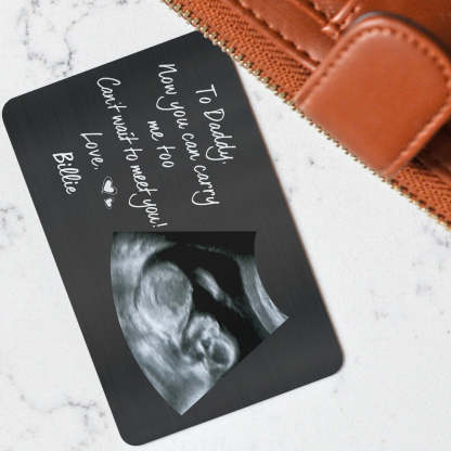 Custom Photo Now You Can Carry Me Too - Gift For Dad, Father, New Parents - Personalized Aluminum Wallet Card-ilovevango