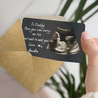 Custom Photo Now You Can Carry Me Too - Gift For Dad, Father, New Parents - Personalized Aluminum Wallet Card-ilovevango