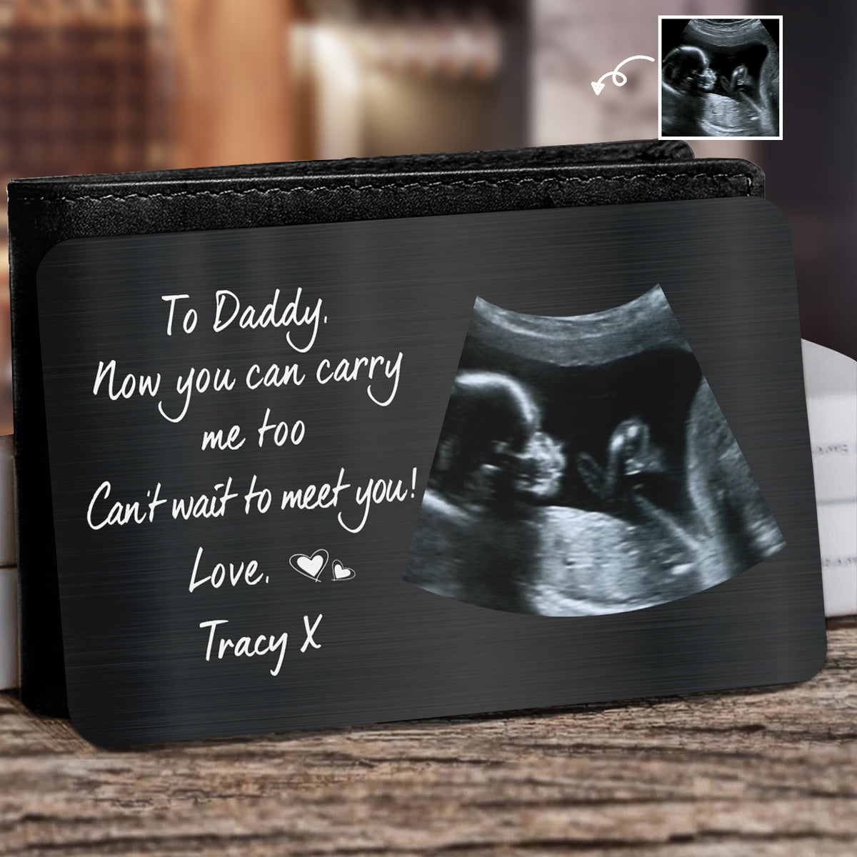 Custom Photo Now You Can Carry Me Too - Gift For Dad, Father, New Parents - Personalized Aluminum Wallet Card-ilovevango