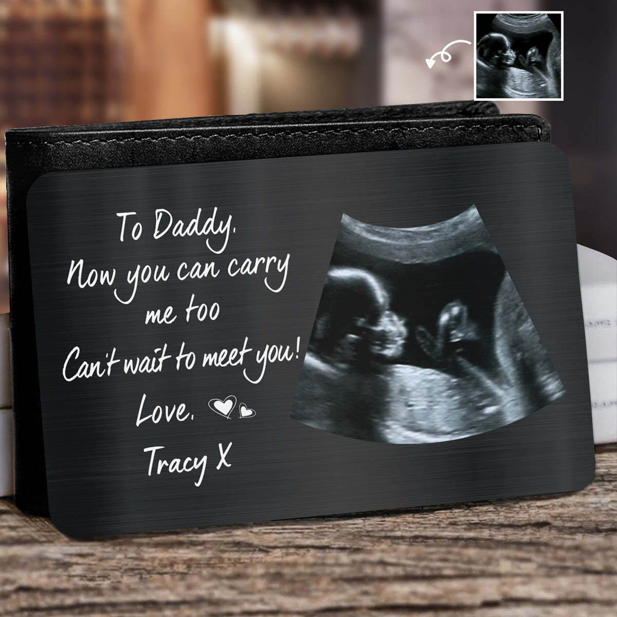 Custom Photo Now You Can Carry Me Too - Gift For Dad, Father, New Parents - Personalized Aluminum Wallet Card-ilovevango