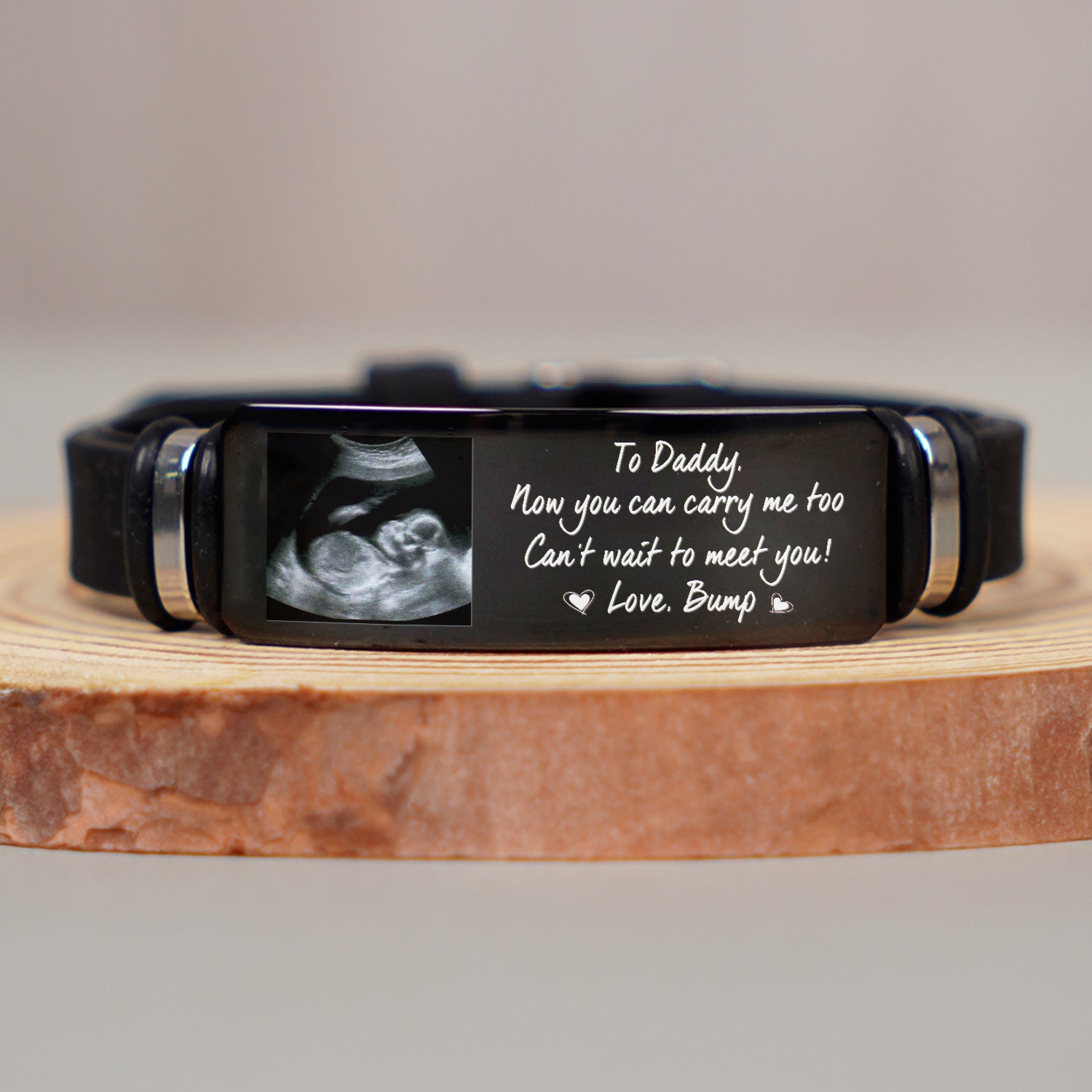 Custom Photo Now You Can Carry Me Too - Gift For Dad, Father, New Parents - Personalized Engraved Bracelet-ilovevango
