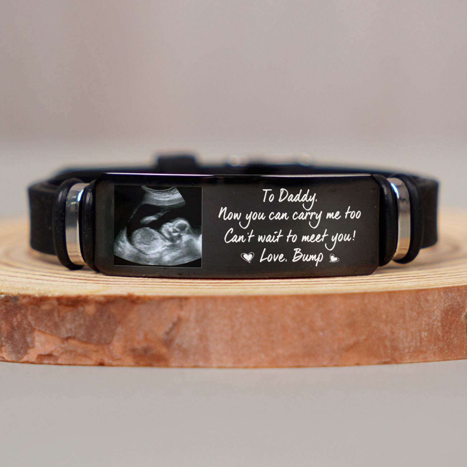 Custom Photo Now You Can Carry Me Too - Gift For Dad, Father, New Parents - Personalized Engraved Bracelet-ilovevango