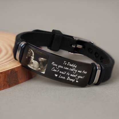 Custom Photo Now You Can Carry Me Too - Gift For Dad, Father, New Parents - Personalized Engraved Bracelet-ilovevango