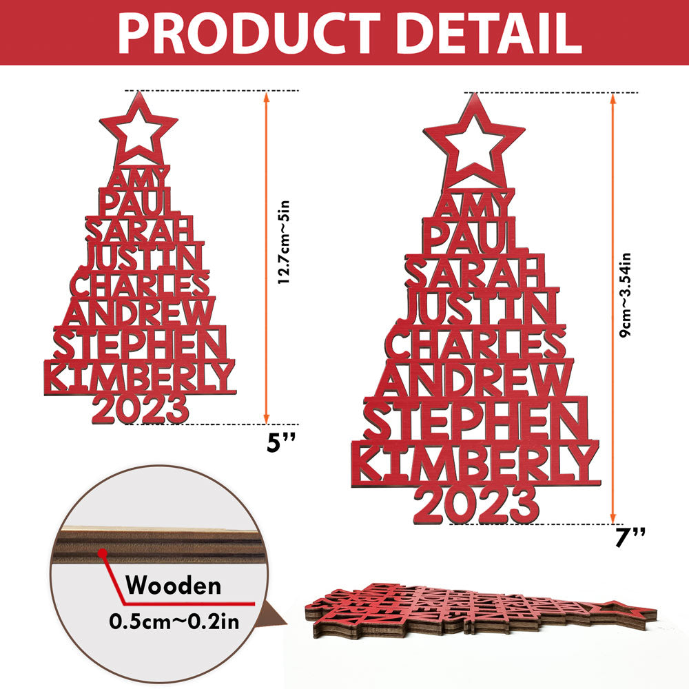 Our Family 2023 - Custom Family Name Wooden Ornament