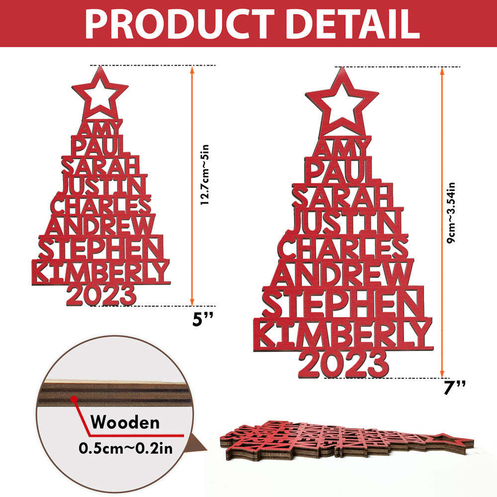Our Family 2023 - Custom Family Name Wooden Ornament