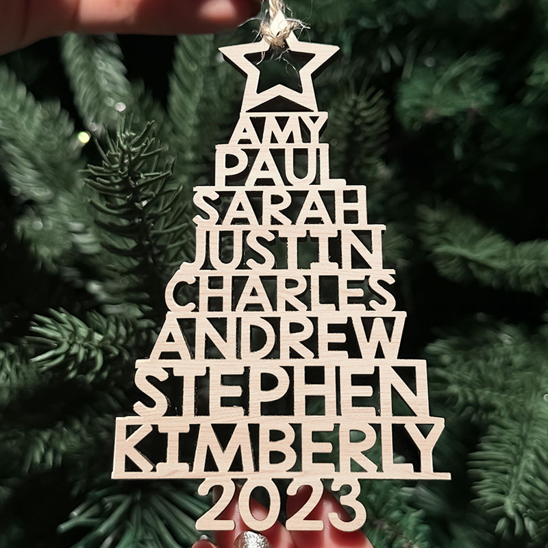 Our Family 2023 - Custom Family Name Wooden Ornament