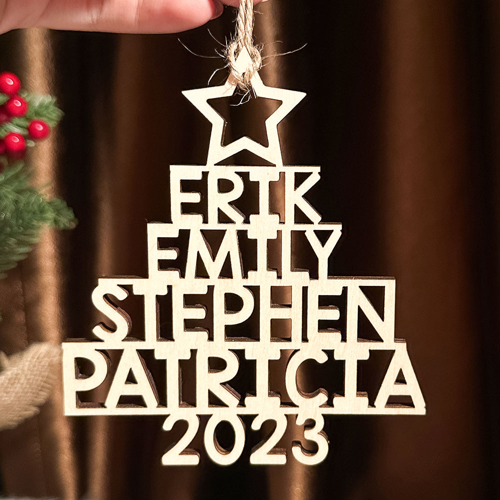 Our Family 2023 - Custom Family Name Wooden Ornament