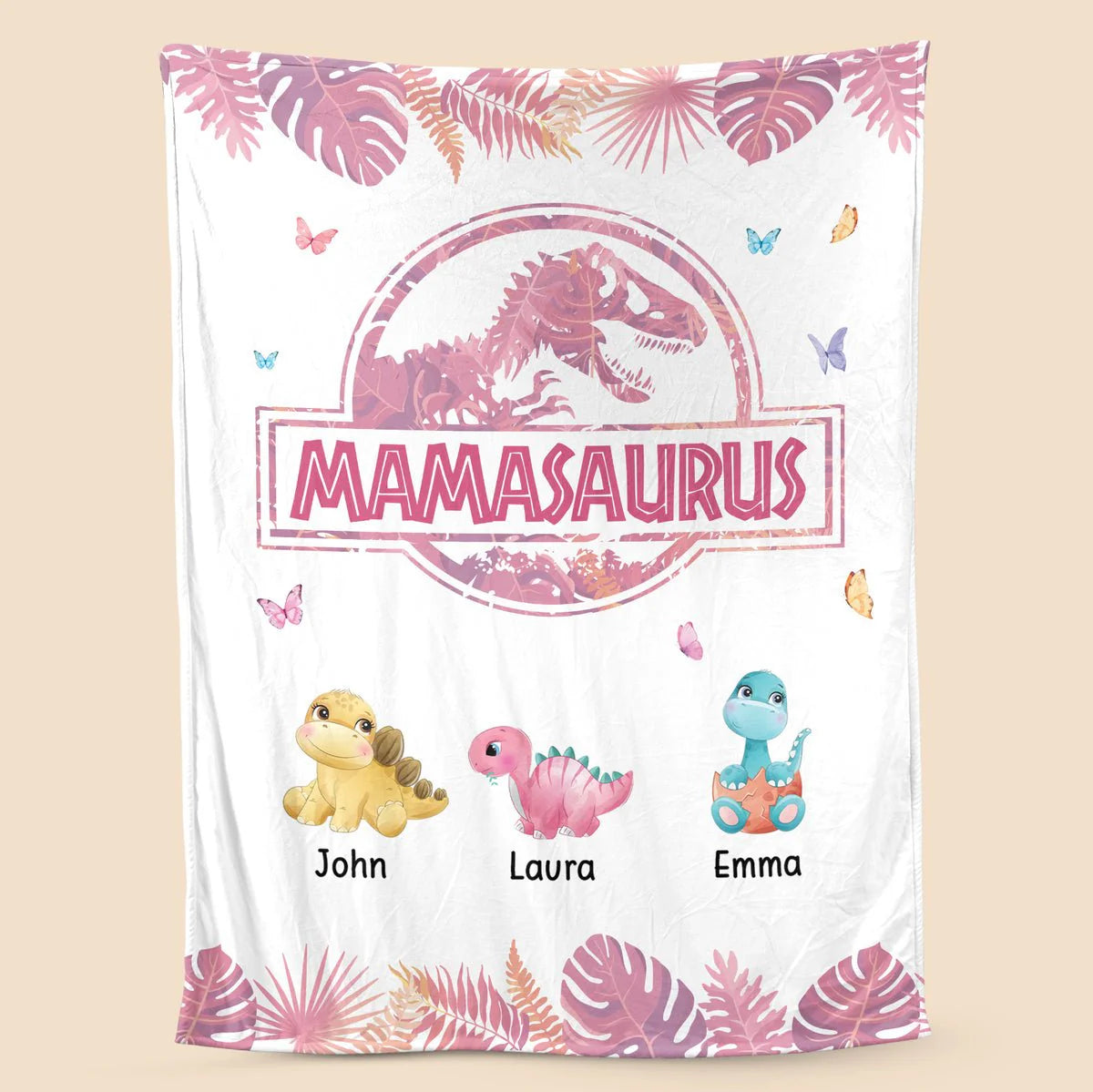 Personalized Blanket For Mom - Mamasaurus Blanket-ilovevango