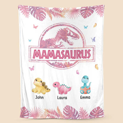 Personalized Blanket For Mom - Mamasaurus Blanket-ilovevango
