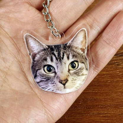 Custom Pet Keychain Personalized Photo Cutout Keychain Custom Face Keyring Gifts For Pet Lover