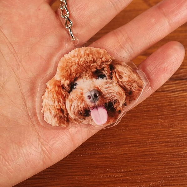 Custom Pet Keychain Personalized Photo Cutout Keychain Custom Face Keyring Gifts For Pet Lover