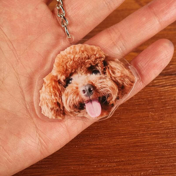 Custom Pet Keychain Personalized Photo Cutout Keychain Custom Face Keyring Gifts For Pet Lover