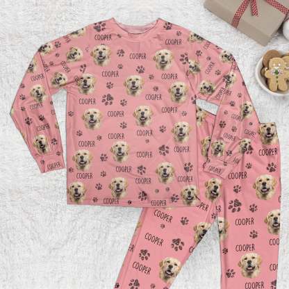 Dog Cat Paw - Personalized Photo Pajama Set-ilovevango