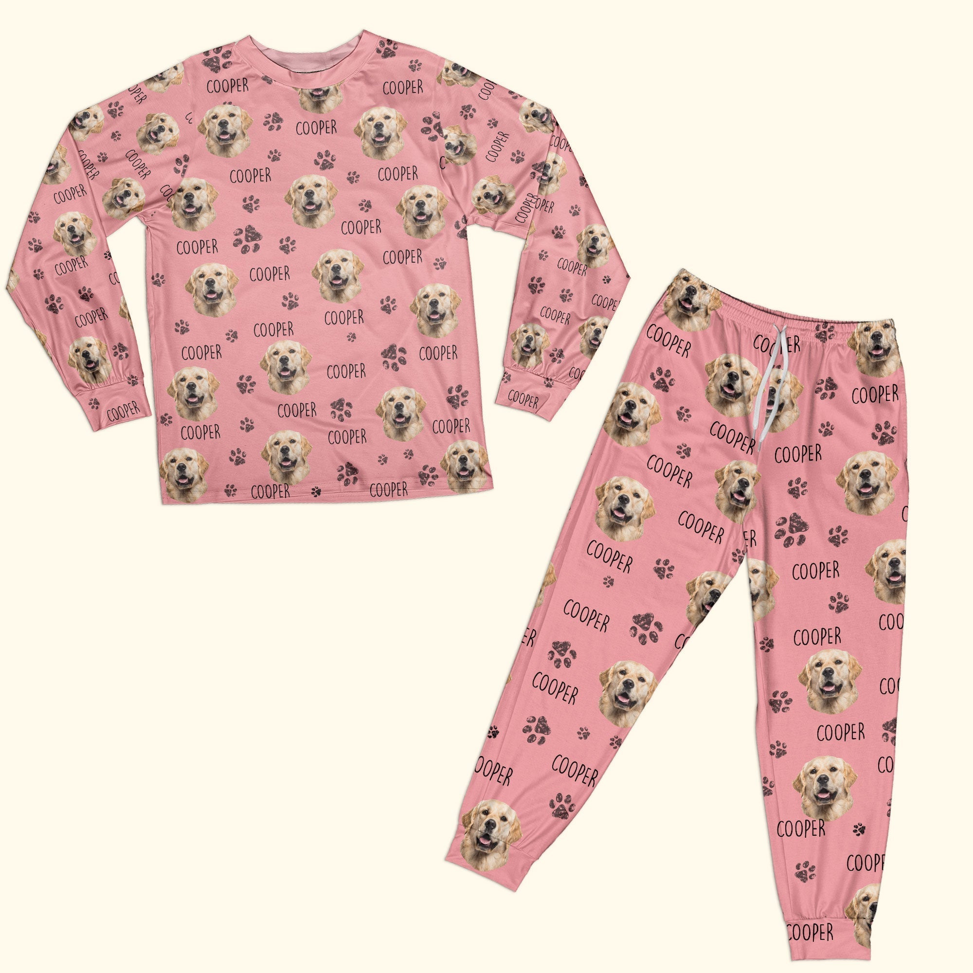 Dog Cat Paw - Personalized Photo Pajama Set-ilovevango