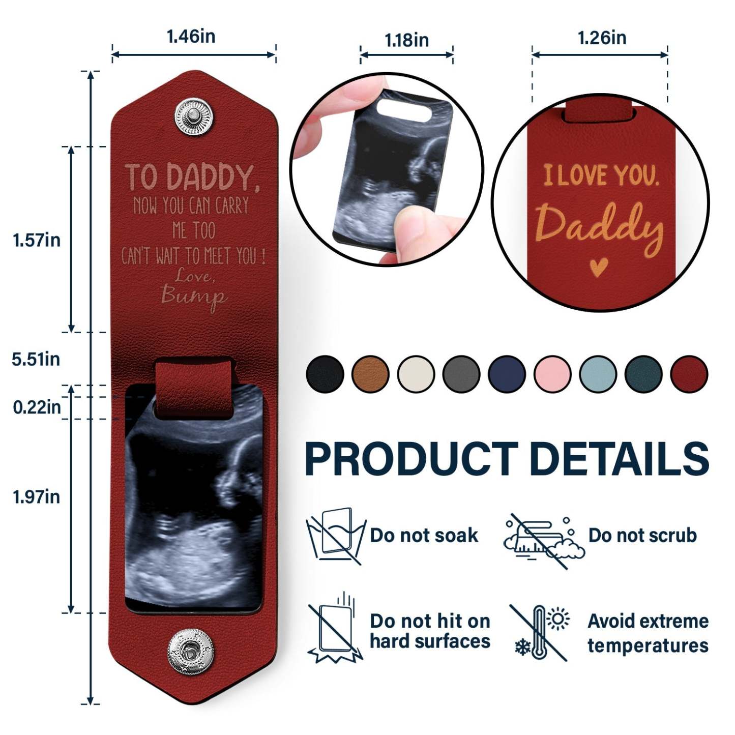 Custom Photo Now You Can Carry Me Too - Gift For Dad, Father, New Parents - Personalized Leather Photo Keychain-ilovevango