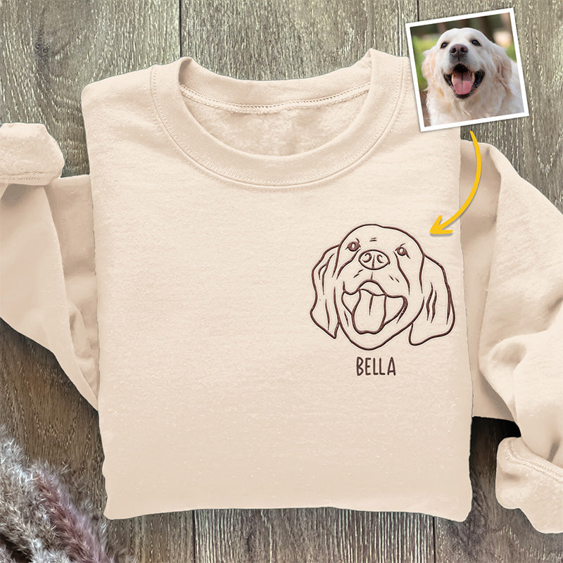 Personalized Custom Embroidered T-shirt, Sweatshirt Custom Photo Furry Friend, Forever Companion - Dog & Cat - Gift For Pet Owners, Pet Lovers-ilovevango