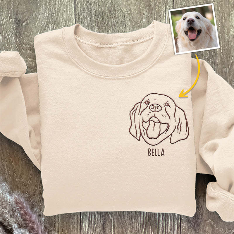 Personalized Custom Embroidered T-shirt, Sweatshirt Custom Photo Furry Friend, Forever Companion - Dog & Cat - Gift For Pet Owners, Pet Lovers-ilovevango