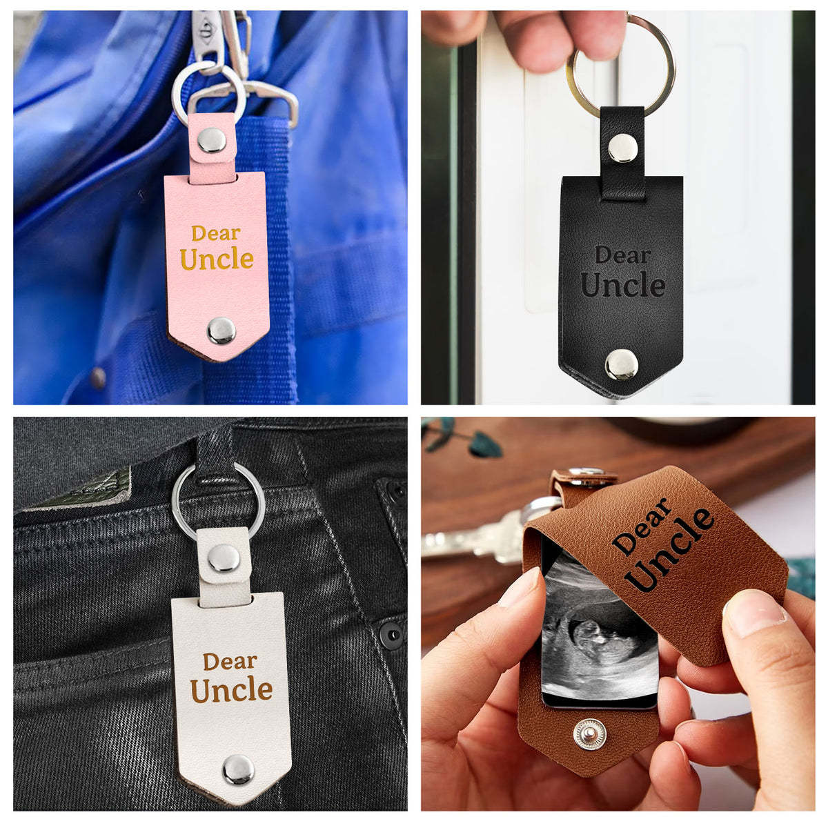Custom Photo Going To Be The Best - Gift For Mom, Dad, New Parents - Personalized Leather Photo Keychain-ilovevango