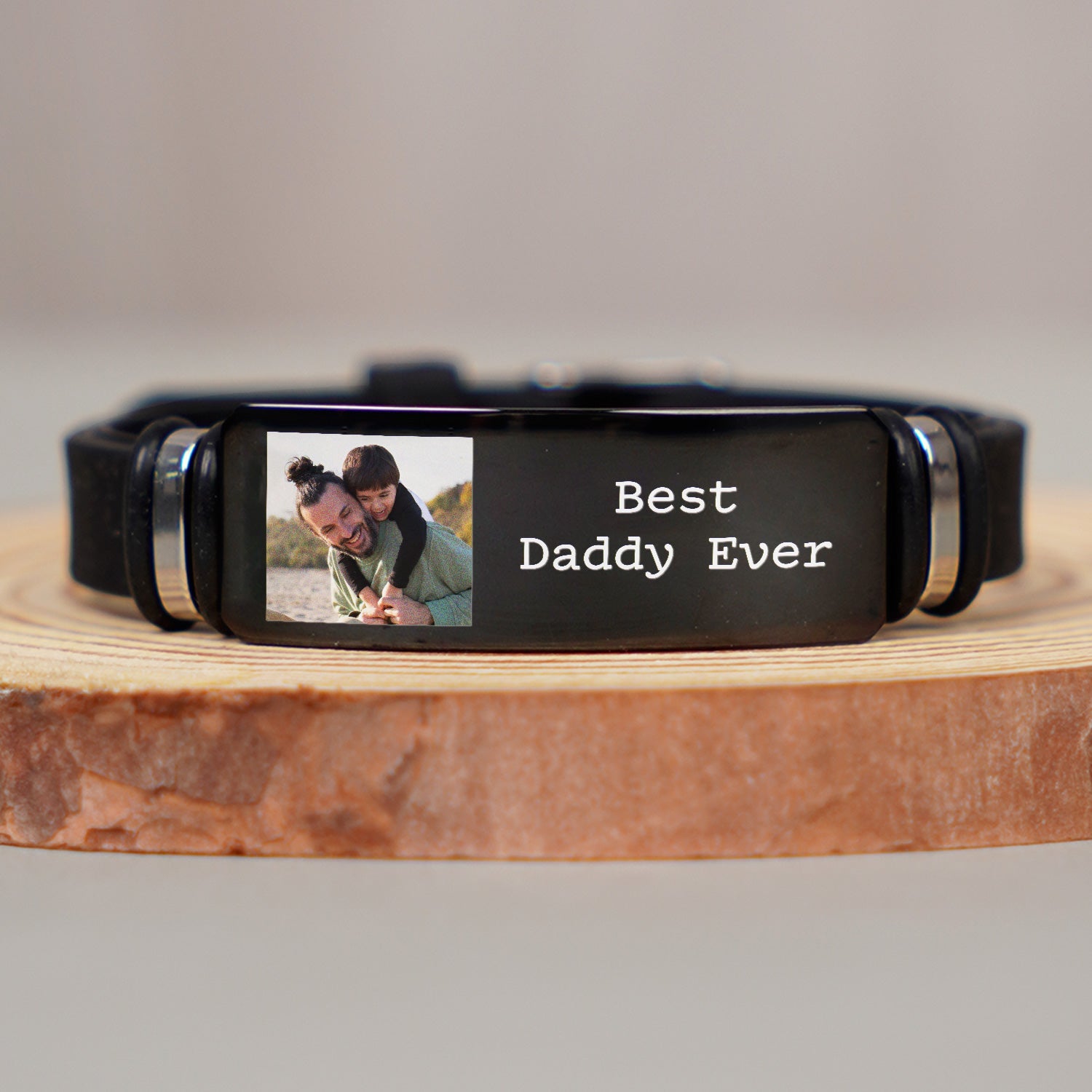 Custom Photo I Love You Daddy - Gift For Father - Personalized Engraved Bracelet-ilovevango
