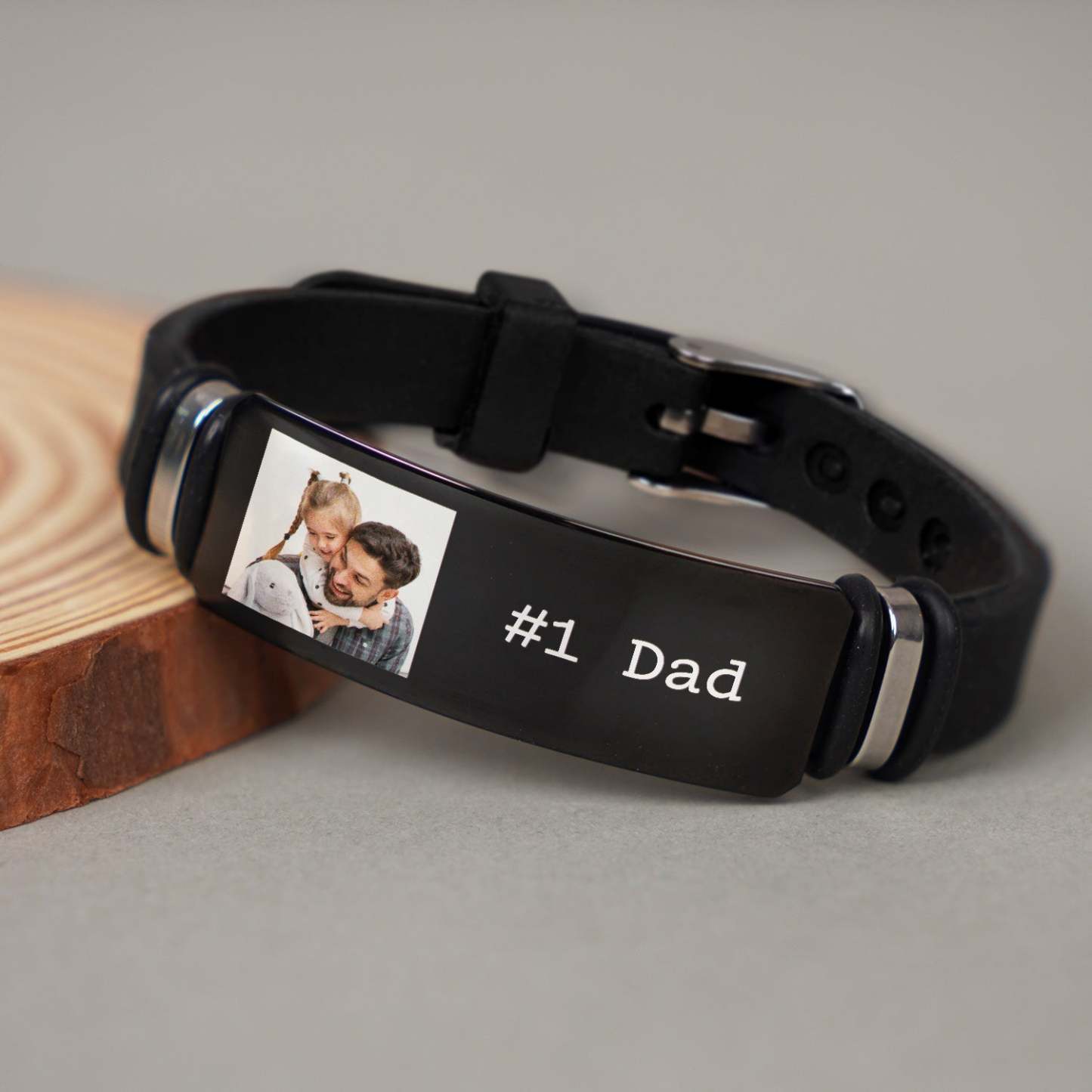 Custom Photo I Love You Daddy - Gift For Father - Personalized Engraved Bracelet-ilovevango