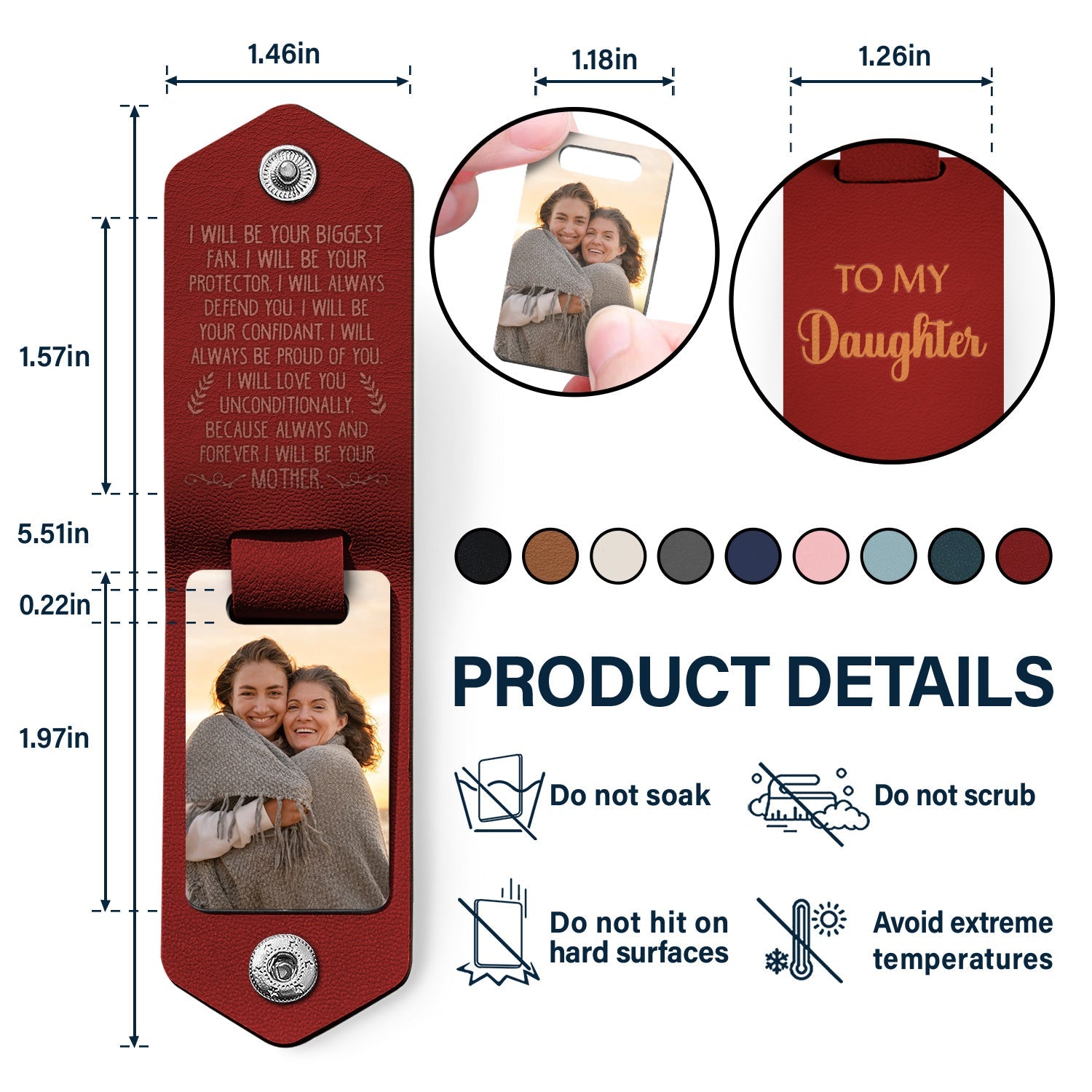 Custom Photo I Will Be Your Mother - Gift For Daughter, Son - Personalized Leather Photo Keychain