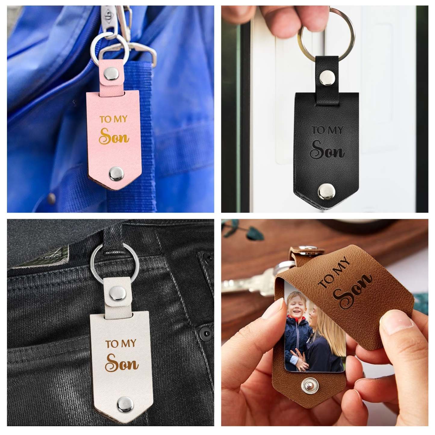 Custom Photo I Will Be Your Mother - Gift For Daughter, Son - Personalized Leather Photo Keychain