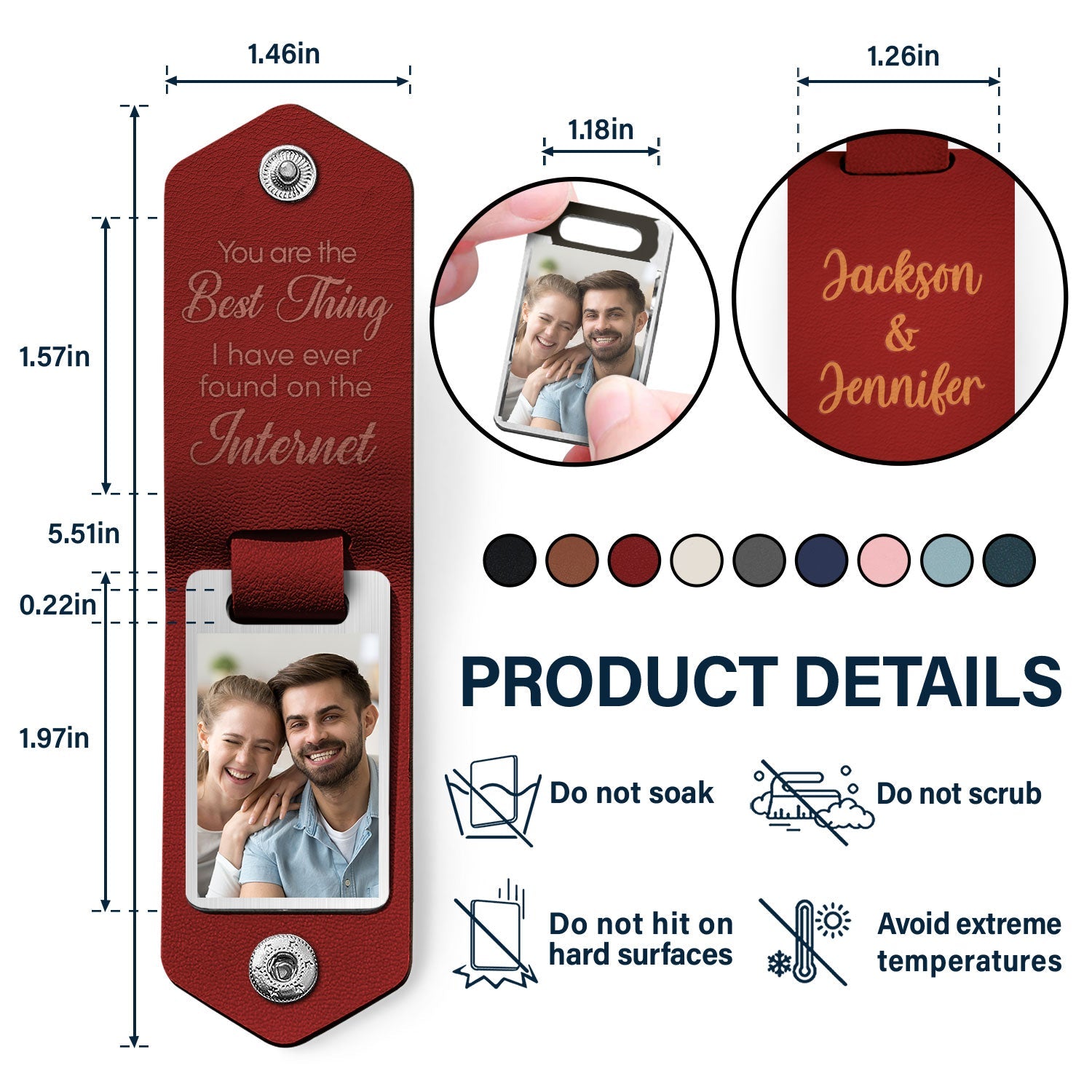 Custom Photo God Blessed The Broken Road - Loving, Anniversary Gift For Couple, Spouse, Husband, Wife - Personalized Leather Photo Keychain-ilovevango