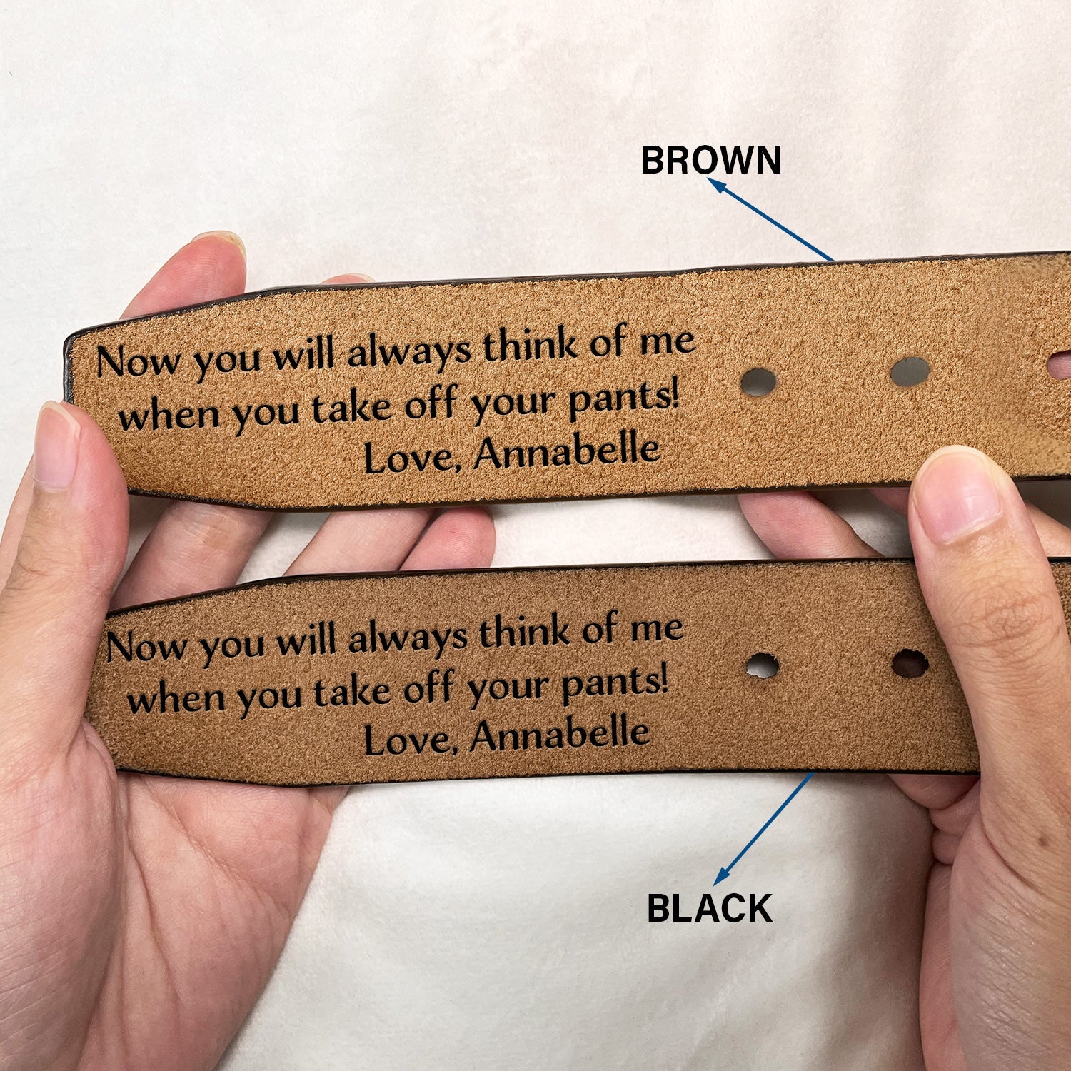 You Will Always Think Of Me - Gift For Husband, Boyfriend, Dad, Father, Couples - Personalized Engraved Leather Belt-ilovevango