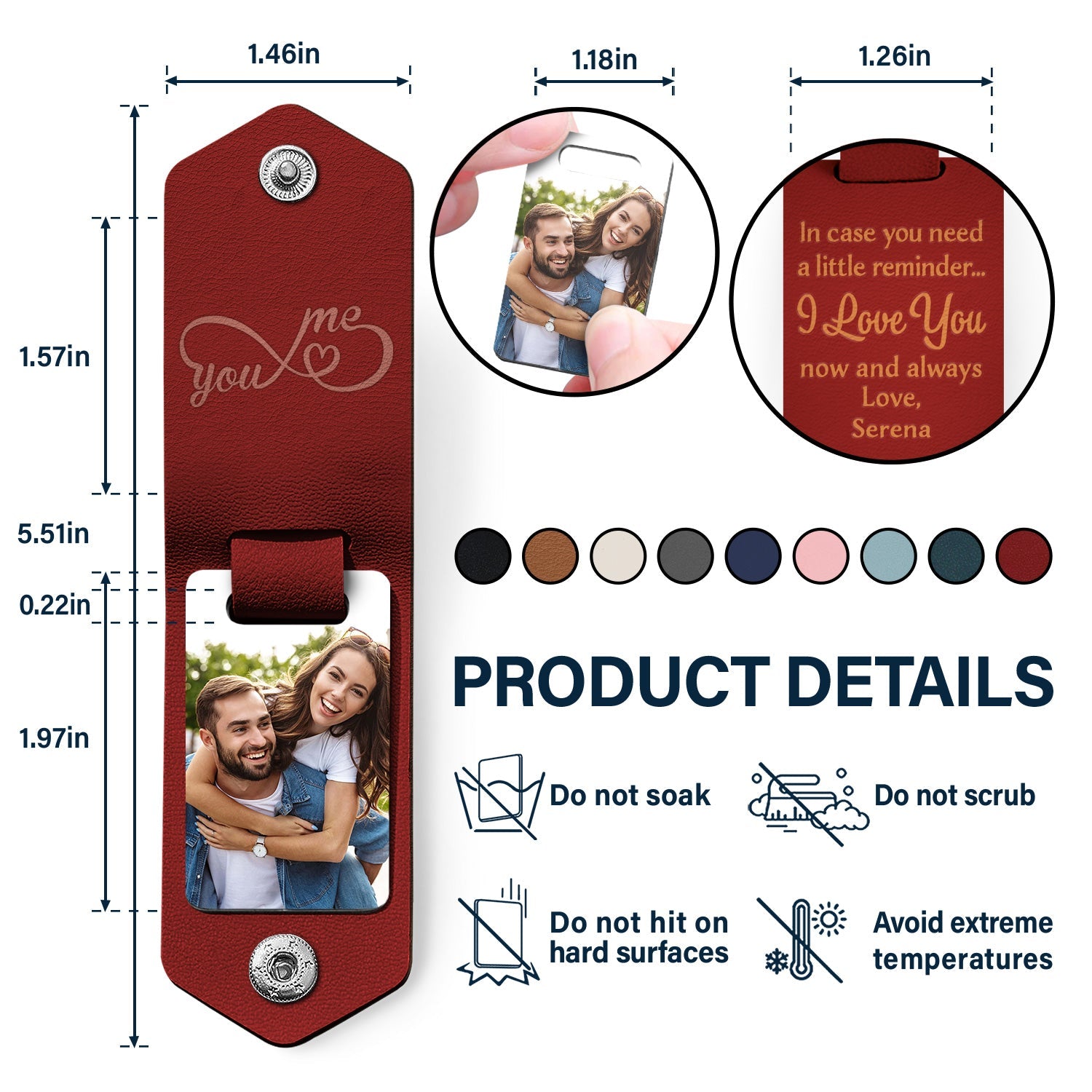 Custom Photo In Case You Need A Little Reminder - Gift For Couples, Husband, Wife - Personalized Leather Photo Keychain-ilovevango
