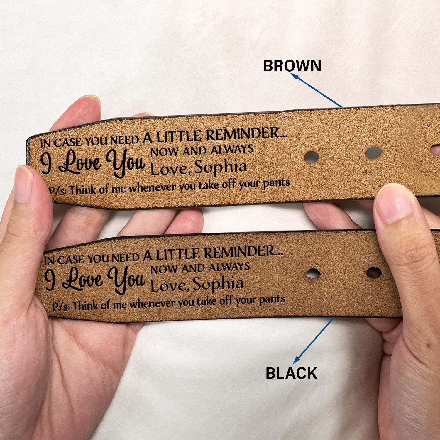 In Case You Need A Little Reminder - Funny Gift For Husband, Boyfriend, Spouse, Fiance, Dad Gift - Personalized Engraved Leather Belt-ilovevango