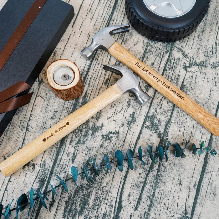 The Best Papa Ever - Family Personalized Custom Tape Measure/Hammer Set - Gifts to Father