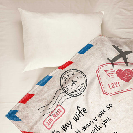 To My Wife Custom Blanket - Personalized Blanket - Old Couple-ilovevango