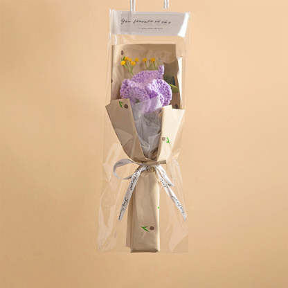 Mother's Day Gift Crochet Flowers Bouquet Handmade Knitted Tulip Carnation Bouquet With Light Strip Gift For Her-ilovevango