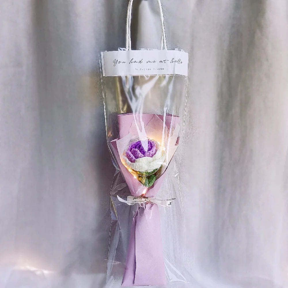 Mother's Day Gift 1pc Crochet Flower Handmade Knitted Flower With Light Strip Gift For Lovers-ilovevango