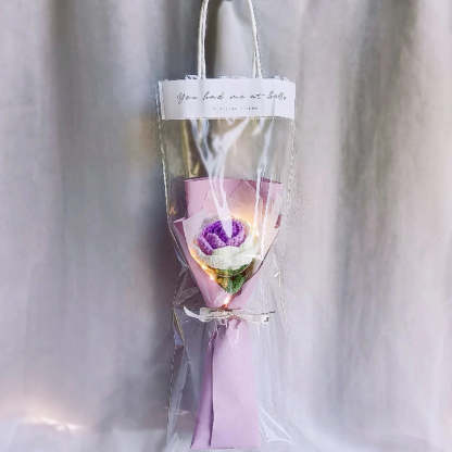 Mother's Day Gift 1pc Crochet Flower Handmade Knitted Flower With Light Strip Gift For Lovers-ilovevango