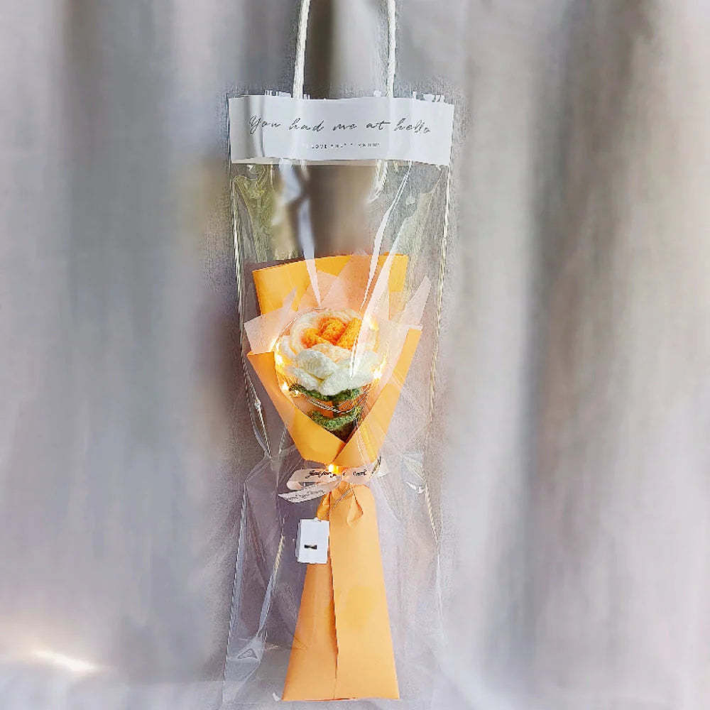 Mother's Day Gift 1pc Crochet Flower Handmade Knitted Flower With Light Strip Gift For Lovers-ilovevango