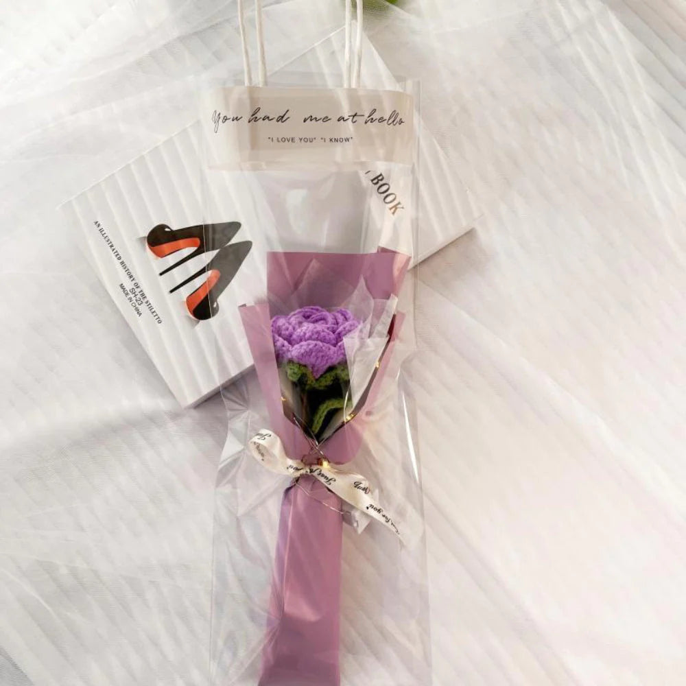 Mother's Day Gift 1pc Crochet Flower Handmade Knitted Flower With Light Strip Gift For Lovers-ilovevango