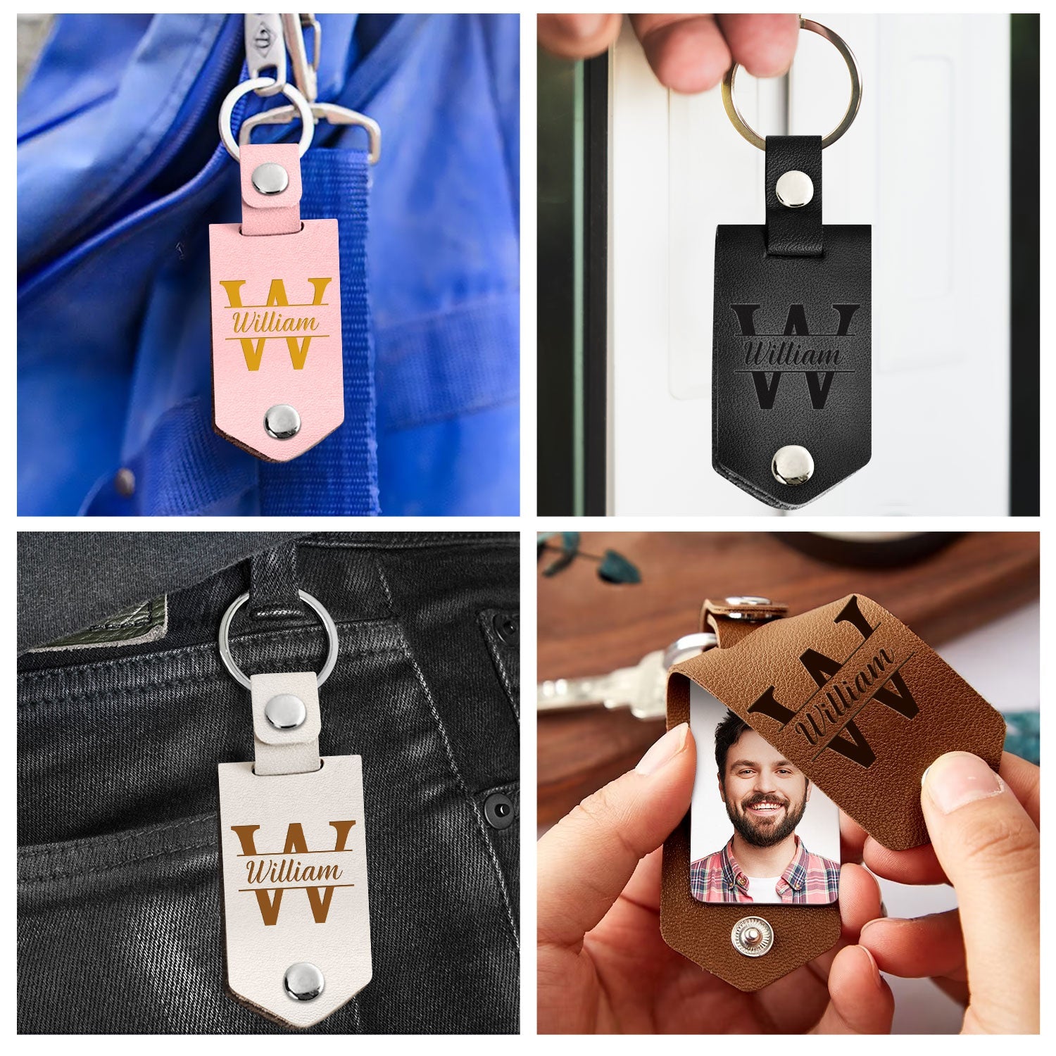 Custom Photo Drive Safe I Need You Here With Me - Gift For Couple, Besties, Friends, Family - Personalized Leather Photo Keychain-ilovevango