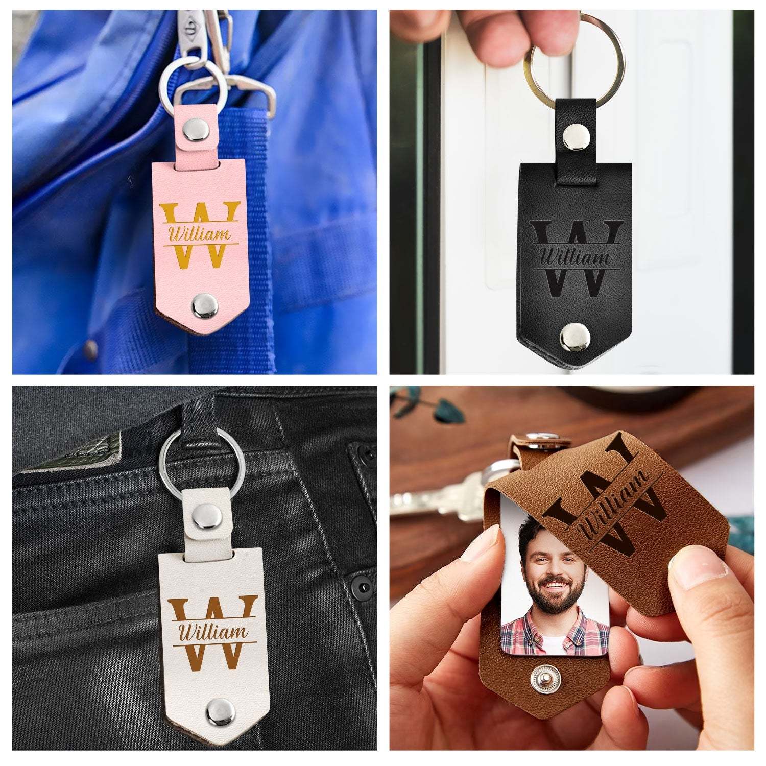 Custom Photo Drive Safe I Need You Here With Me - Gift For Couple, Besties, Friends, Family - Personalized Leather Photo Keychain-ilovevango