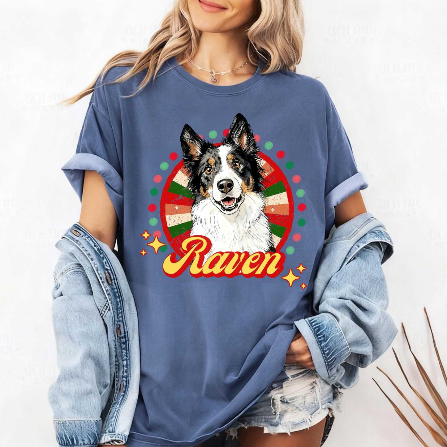 Custom Pet Christmas T-Shirt Sweatshirt Using Pet Photo + Name