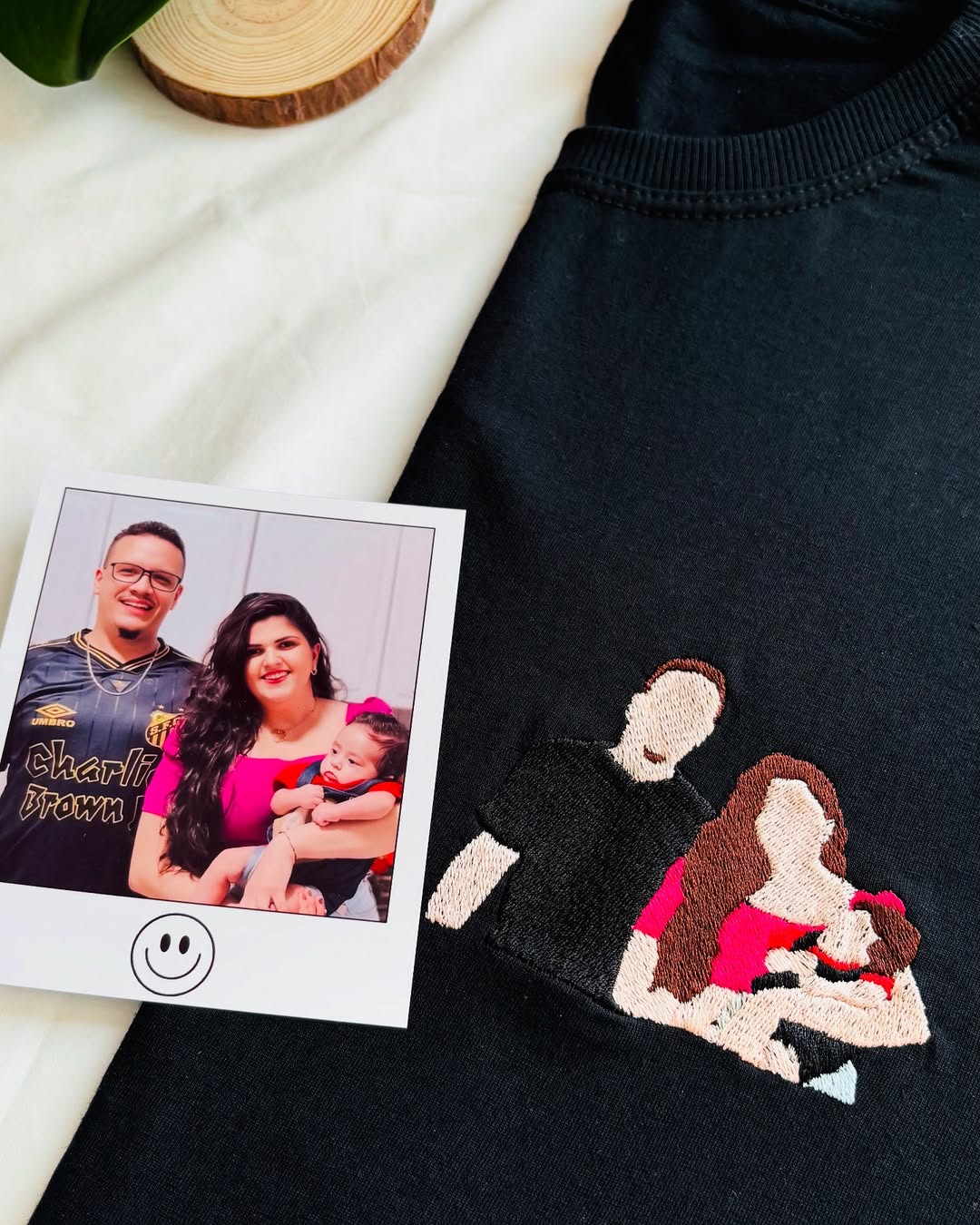 Pamaviva Custom Full Color Portrait Embroidery Hoodie Personalized Family Photo Sweatshirt Gift For Parents Fathers Day Mothers Day