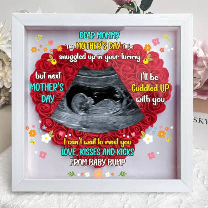 Personalized Flower Shadow Box Ultrasound For New Mom